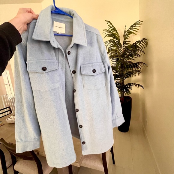 NWOT- THREAD & SUPPLY- Shirt Jacket in sky blue size L - Picture 4 of 10